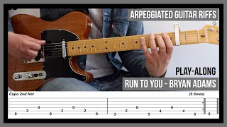 Run to You (TAB) - Arpeggiated Guitar Riffs - Bryan Adams
