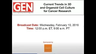 Current Trends in 3D and Organoid Cell Culture for Cancer Research