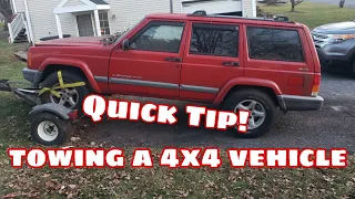 How to tow a Jeep (or other 4wd) on a dolly!