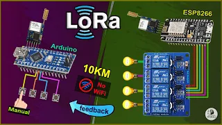 LoRa ESP8266 Arduino control Relay with feedback | Lora Project with Circuit using RYLR896 module