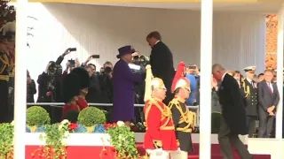 Dutch royals welcomed by Queen Elizabeth during state visit