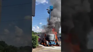 Man Jumps From Burning Lift After it Made Contact With Power Lines