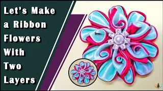 How to make curly kanzashi flower   | DIY Kanzashi flower tutorial  | Handmade |  Making Flower 💐