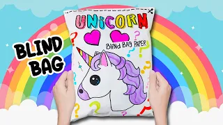 Blind Bag paper 🌈 Unicorn 🦄 ASMR / satisfying opening blind bag / DIY Unicorn paper craft