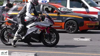 Yamaha R1 vs Yamha R6 🚦🏍 motorcycle drag race 1/4 mile - 4K UHD