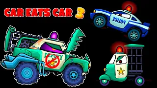 Машины Новичка из Car Eats Car 3 против Полицейского Босса, прохождение хакнутых гонок