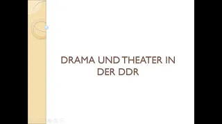 Drama und Theater in der DDR