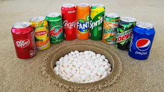 Experiment !! Cola, Sprite, Lipton, Pepsi, Mtn Dew, Fanta, Fruko, Yedigün and Mentos Underground