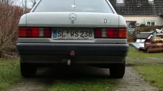 Mercedes 190D Coldstart & Sound !