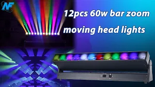 DJ equipment beam lights 12pcs 60w bar zoom moving head lights