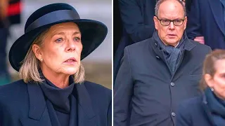 Caroline of Monaco in mourning: Albert of Monaco and Pierre present at her side