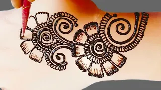 Easy Flower Mehndi Design | New Back Hand Arbic Mehndi Design For Your Hand| न्यू मेंहदी डिजाइन 2024