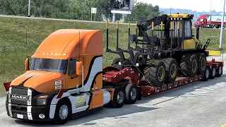 American Truck Simulator - Техника ЛЕСНАЯ.  Местные КРАСОТЫ.  Остановился на НОЧЛЕГ # 27
