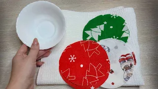 🎄10-Minute Christmas Sewing Project/ With three fabric circles