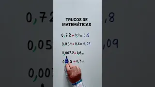 Trucos de matemáticas Truco matemático DIVISIÓN de NÚMEROS DECIMALES