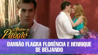 Abismo de Paixão - Damião flagra Florência e Henrique se beijando e termina com ela