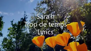 Sara'h - Trop de temps Lyrics