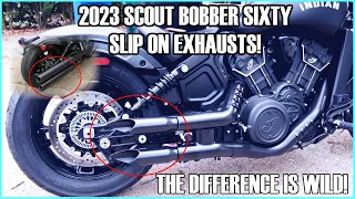 2023 INDIAN SCOUT BOBBER SIXTY EXHUAST UPGRADE! HANDMO SHORTY GP SLIP ON