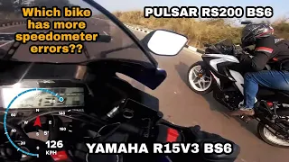 Pulsar RS200 BS6 Vs Yamaha R15V3 BS6 | Which Bike Has More Speedometer Errors??