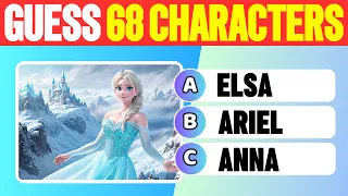 Guess the Disney Character in 3 Seconds  | 68 Disney Characters Quiz