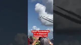 🛩️ USAF Thunderbirds F-16 Diamond Formation Turn 🚀
