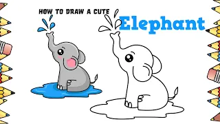 How To DRAW A Cute Elephant (Easy and Step by Step)