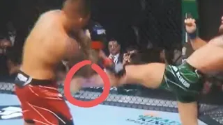 This is how Conor Mcgregor broke his foot against dustins elbow