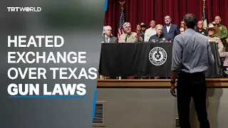 Heated exchange over Texas gun laws during news conference