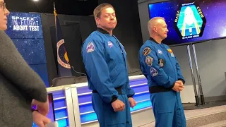 Post briefing with Bob Behnken and Doug Hurley Demo 2 Astronauts