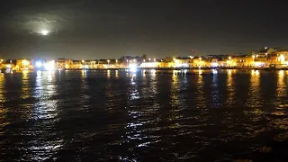 Calm Night Sea 🌊 Relaxing Sound of Waves in the Italian Port