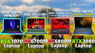 RTX 3070 vs RX 6700M vs RX 6800M vs Geforce RTX 3080 Laptop | Gaming Benchmark | Test in 9 Games |