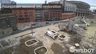 Demolishing the Alaskan Way Viaduct near Seattle’s stadiums