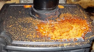 Removing Rust From A Cast Iron Wood Burning Stove & Polishing With Zebraline