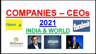 Top Companies – CEO – Headquarters 2021 | India and World | Current Affairs