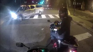 Motorcycle crash at night