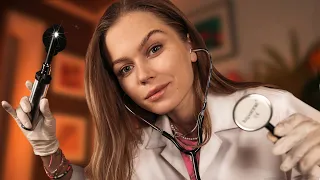 ASMR Caring Doctor Home Visit for General Checkup (Otoscope Ear Exam, Eye Exam, Face Exam, Reflex..)