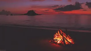 Nature Relaxation - Feu de camp sur la plage. - 48 minutes.