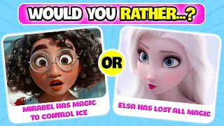 Would You Rather, Encanto Vs Frozen? Which Disney Character Are You? Elsa, Mirabel,Isabela,Anna quiz