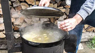 Обдорская Уха в Казане из Муксуна и Хариуса с Водкой. Малосол | Рецепт от Джафара