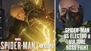 Spider-Man VS Electro & Vulture Epic Boss Fight | Ultimate Difficulty | Marvel's Spider-Man 4K Clips