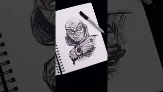 10 minute sketch of Moonknight 🌙 sketchbook #shorts