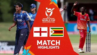 England v Zimbabwe Match Highlights | ICC U19 Men’s CWC 2024