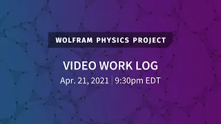 Wolfram Physics Project: Video Work Log Wednesday, Apr. 21, 2021