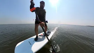Flat water SUP FOILING practice with the FOIL DRIVE ASSIST - Brooklyn, New York