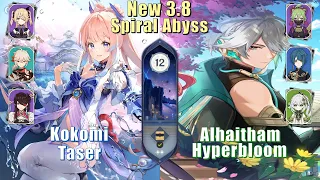 New 3.8 Spiral Abyss | Kokomi Taser & Alhaitham Hyperbloom | Floor 12 9 Stars | Genshin Impact