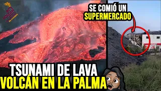 Tsunami de Lava: Increíble lo que salió del Volcán en la Palma, ha devorado un supermercado