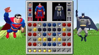 REALISTIC SUPERMAN vs BATMAN Inventory Shop! MINECRAFT SUPERHEROES INVENTORY CHALLENGE!