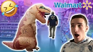 INFLATABLE TREX PRANK IN WALMART! (HILARIOUS)