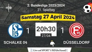 2. BUNDESLIGA : FC SCHALKE 04 1 - 1 FORTUNA DÜSSELDORF live auf Sport 1 HD - 27.04.2024 um 20:30 Uhr