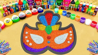 EXPERIMENT COCA | Rainbow Party Mask From Glitter Slime,Orbeez, Big Coca Cola, Fanta, Mentos